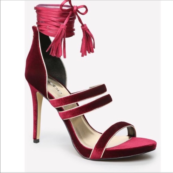 bebe Shoes - 🤑🤑SANDAL USED bebe Burgundy Velvet Strappy